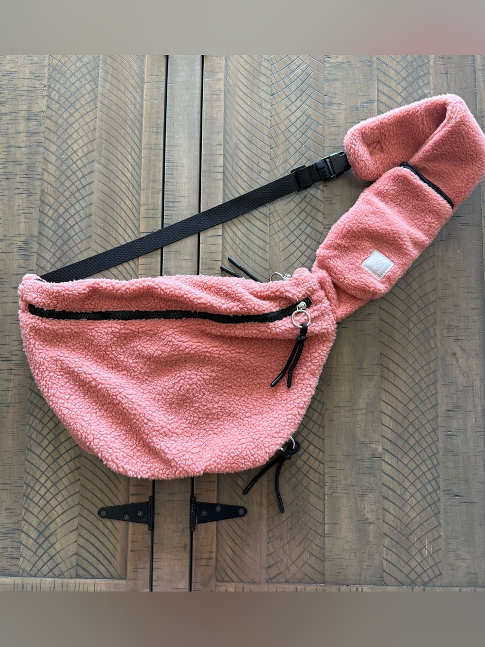 Free People Pink Sherpa Crossbody Sling bag